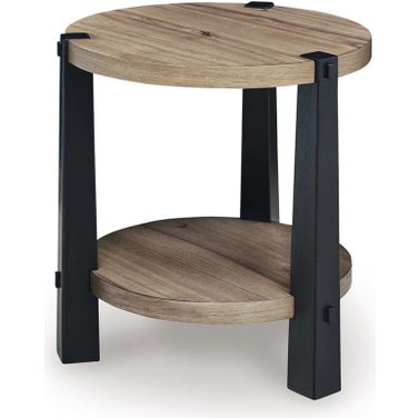 Ridgester End Table In Light Brown and Black