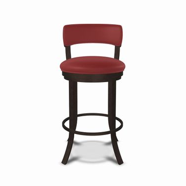 Riga 26 Inch Counter Height Swivel Stool In Mocha and Brick Red