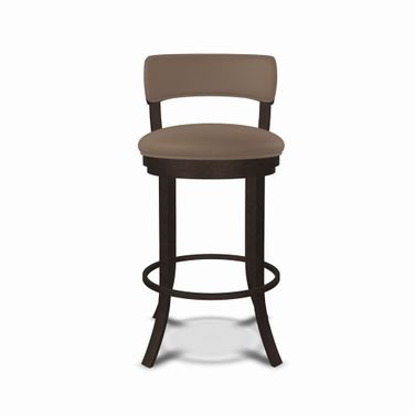 Riga 26 Inch Counter Height Swivel Stool In Mocha and Island Teak