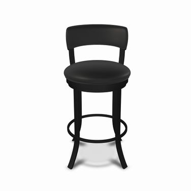 Riga 26 Inch Counter Height Swivel Stool In Sable Onyx and Licorice Black