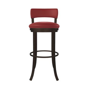 Riga 30 Inch Bar Height Swivel Stool In Mocha and Brick Red