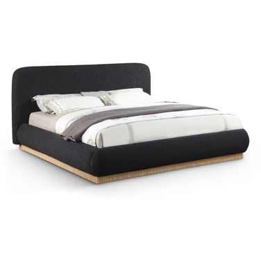 Rigby Boucle Fabric King Bed In Black