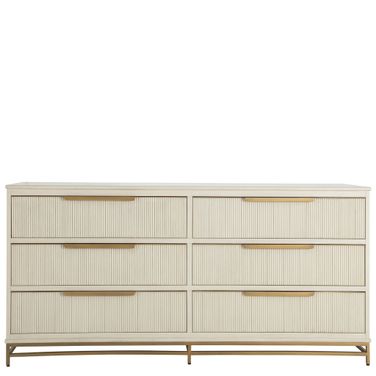 Riggs Dresser In Stained Gold and Distressed Antique White