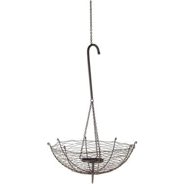 Rihanna II Metal Umbrella Medium Candle Holder Lantern In Black