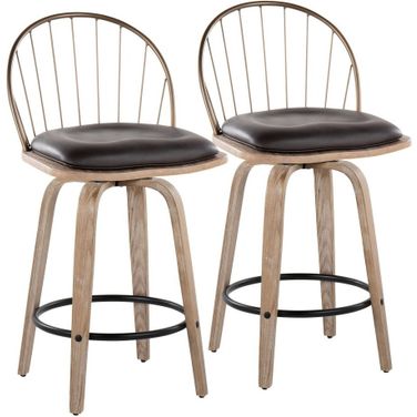 Riley 26 Inch Fixed Height Counter Stool Set of 2 In Washed White