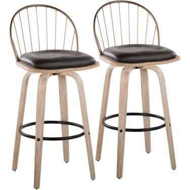 Riley 30 Inch Fixed Height Barstool Set of 2 In White