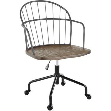 Riley Adjustable Office Chair In Dark Walnut