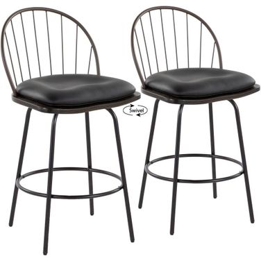 Riley Claire 26 Inch Fixed Height Counter Stool Set of 2 In Brown