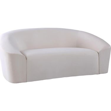 Riley Velvet Loveseat In Cream