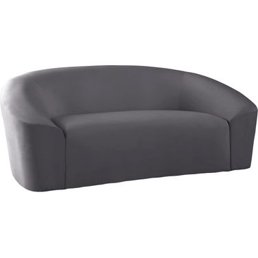 Riley Velvet Loveseat In Grey