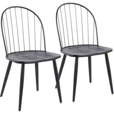 Riley High Back Chair Set of 2 In Black