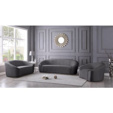 Riley Living Room Set In Grey