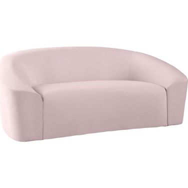 Riley Velvet Loveseat In Pink