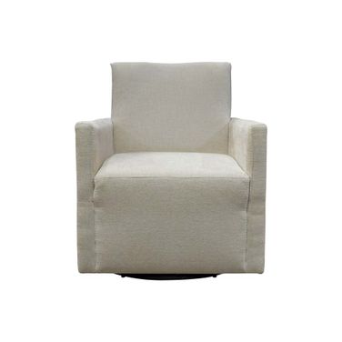Riley Swivel Club Chair In Ivory and Black
