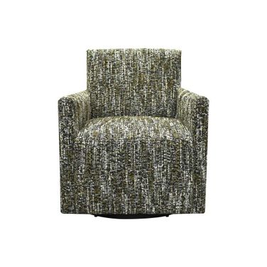 Riley Swivel Club Chair In Paris Green and Black