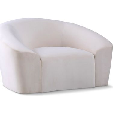 Riley Velvet Chair In Cream