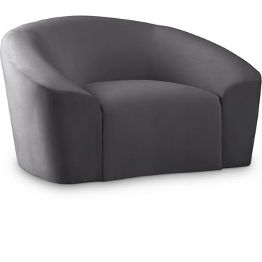 Riley Velvet Chair In Grey