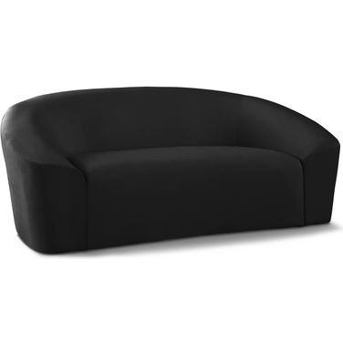 Riley Velvet Loveseat In Black
