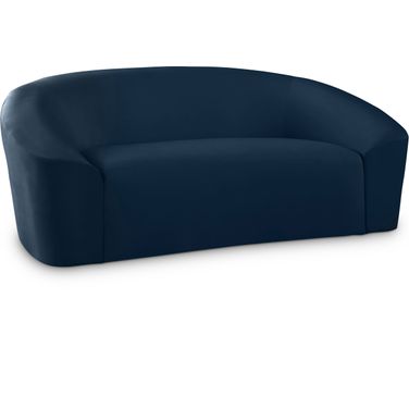 Riley Velvet Loveseat In Navy