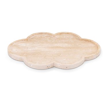 Rimini Clover Shaped Travertine Tray In Natural