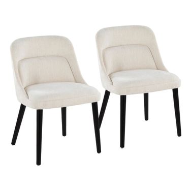 Rina Chair Set of 2 In Black and Cream