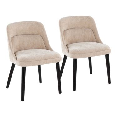 Rina Chair Set of 2 In Light Brown and Black