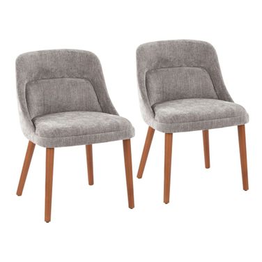 Rina Chair Set of 2 In Walnut and Grey