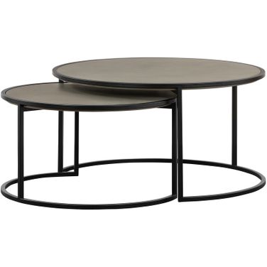 Rina 2 Piece Nesting Coffee Table Set In Black