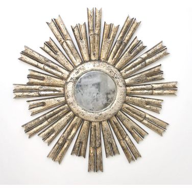 Rinaldo Silver Leaf Starburst Antique Mirror