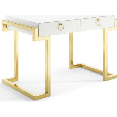 Ring Gold and White Office Desk
