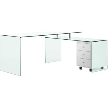 Rio High Gloss White Office Desk