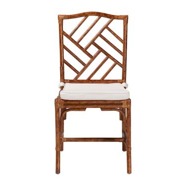 Rio Marbled Tortoise Natural Rattan Dining Chair In Tortoise Brown