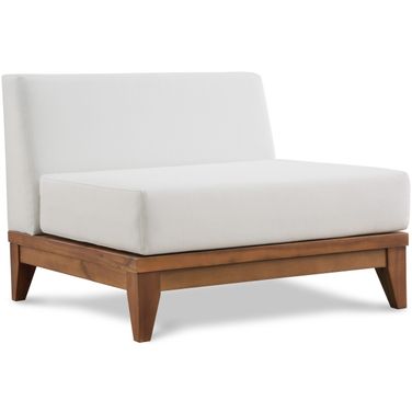 Rio Water Resistant Fabric Outdoor Patio Modular Armless Chair In Off White