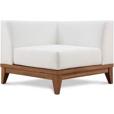 Rio Water Resistant Fabric Outdoor Patio Modular Corner Chair In Off White