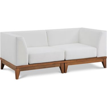 Rio Water Resistant Fabric Outdoor Patio 2 Piece Modular Sofa In Off White
