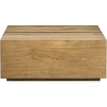 Ripley Square Cocktail Table with Casters In Rustic Caramel and Dark Bronze