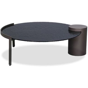 Ripple Coffee Table Deep Bronze Powder Coated Base In Black
