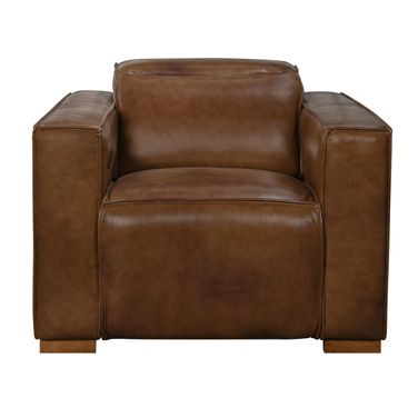 Riseholme Full-Leather Reclining Lounge Chair In Tan