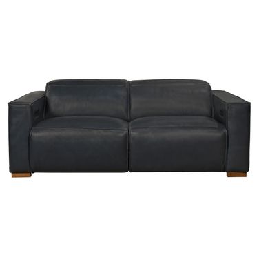 Riseholme Full-Leather Reclining Sofa In Blue