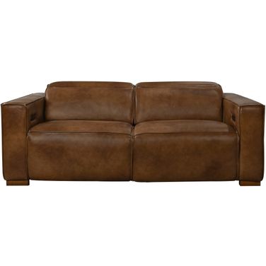 Riseholme Full-Leather Reclining Sofa In Tan
