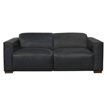 Riseholme Reclining Sofa with Barista Brown Legs and Blue Full-Leather