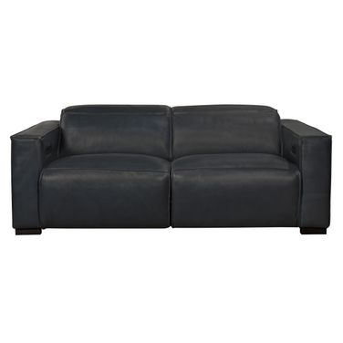 Riseholme Reclining Sofa with Black Legs and Blue Full-Leather