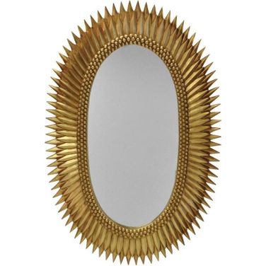 Rita Gold Leaf Oval Starburst Mirror