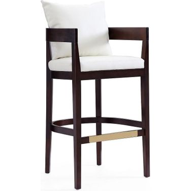 Ritz Barstool in Ivory and Dark Walnut