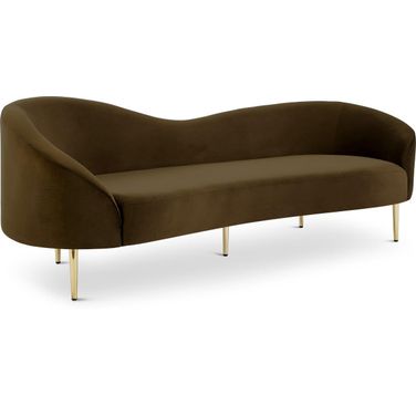 Ritz Velvet Sofa In Brown