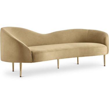 Ritz Velvet Sofa In Camel