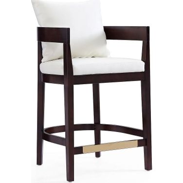 Ritz Counter Stool in Ivory and Dark Walnut