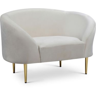 Ritz Velvet Chair In Cream
