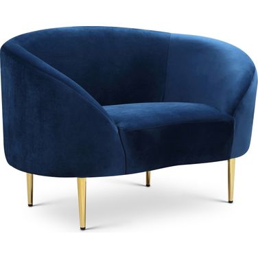 Ritz Velvet Chair In Navy