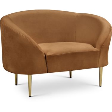 Ritz Velvet Chair In Saddle